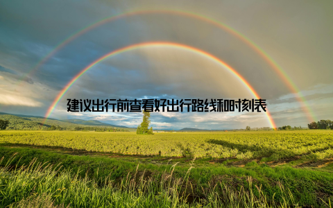 建议出行前查看好出行路线和时刻表