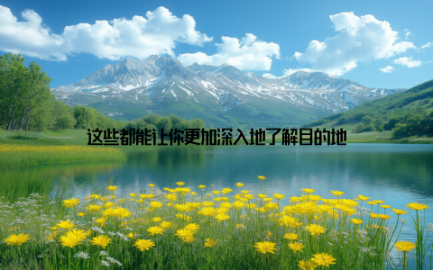 这些都能让你更加深入地了解目的地